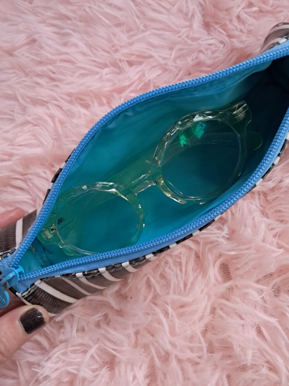 Zenni Transparent Light Pink Round Glasses - Oreo Zipper Bag Included! So Cute!